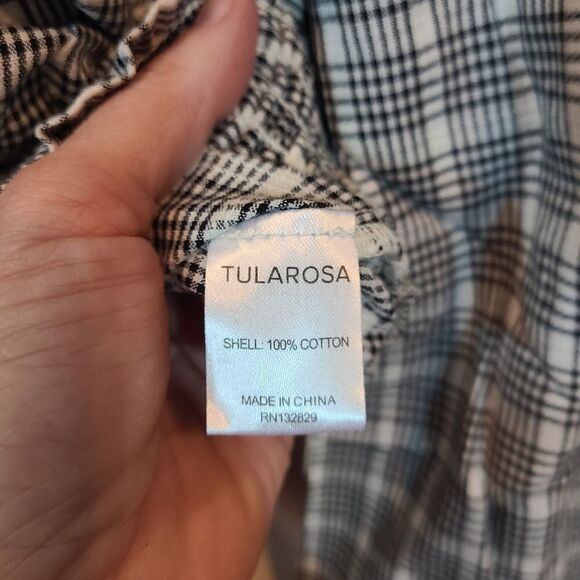Tularosa Peyton Checker Print Exaggerated Ruffle Blouse Size XS - Picture 4 of 5
